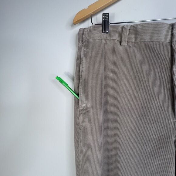 Brooks Brothers Hudson Men Flat Front Chino Corduroy Pants 36x32 Beige - Picture 4 of 12